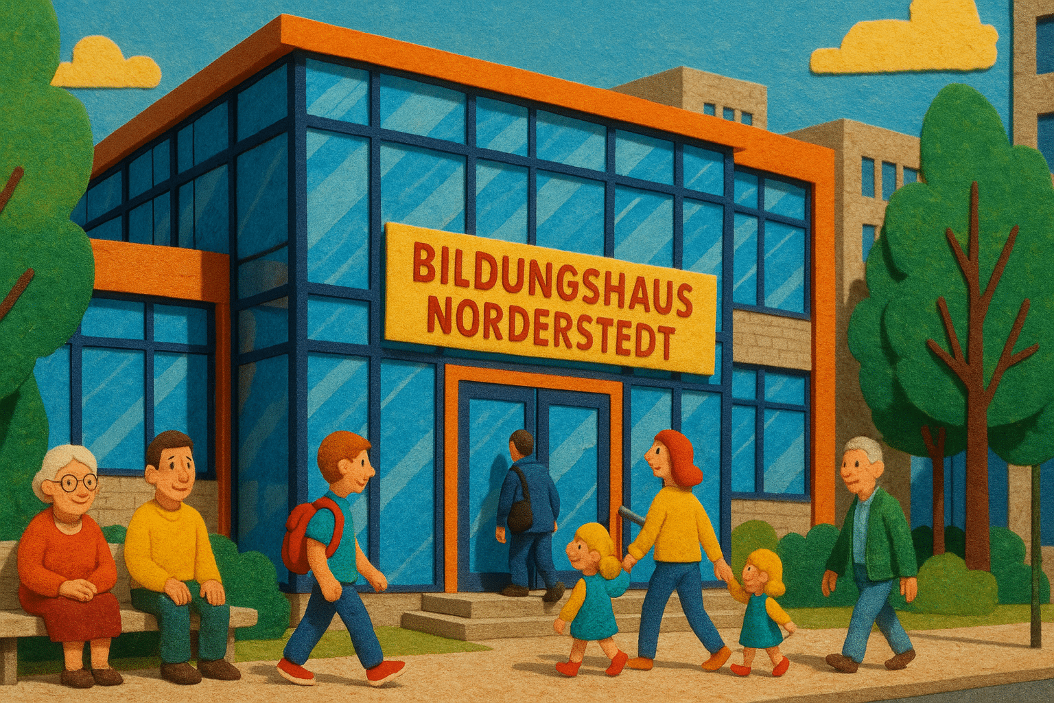 Visualisierung des neuen Bildungshauses Norderstedt am Willy-Brandt-Park mit modernen Bildungsangeboten
