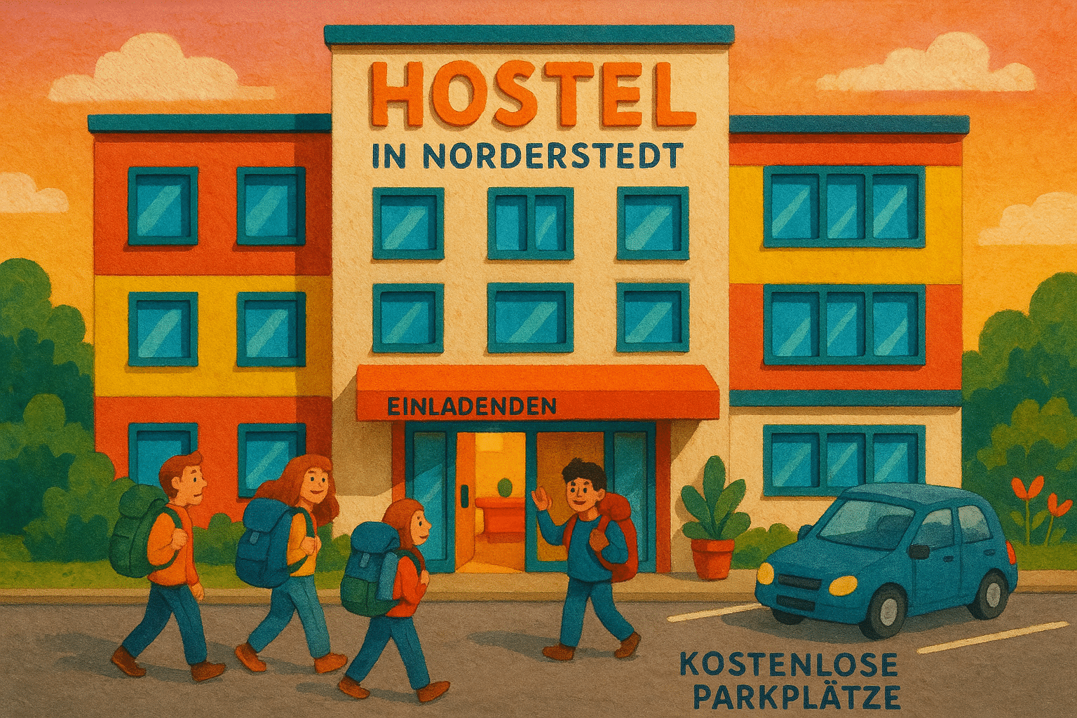 Modernes Hostel in Norderstedt mit gemütlicher Atmosphäre und kostenfreien Parkplätzen