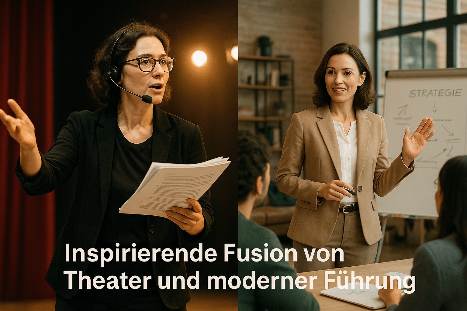 Theaterregisseurin überträgt Bühnenprinzipien auf moderne Führung im Büroalltag