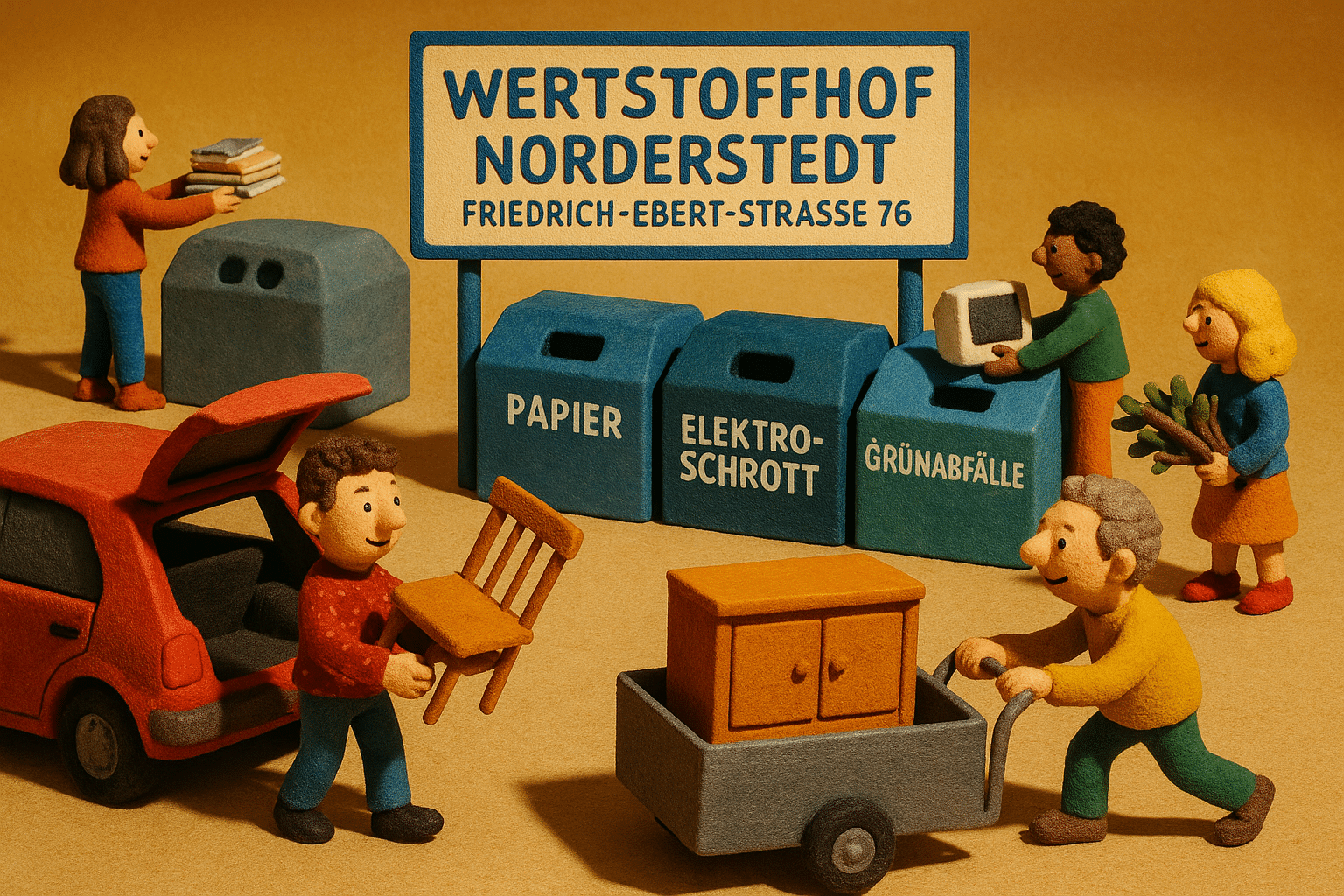 Wertstoffhof Norderstedt mit Containern für Recycling und Abfalltrennung
