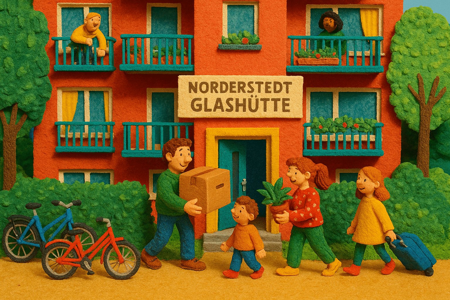 Modernes Wohnhaus in Norderstedt Glashütte mit Mietwohnungen und Grünanlagen